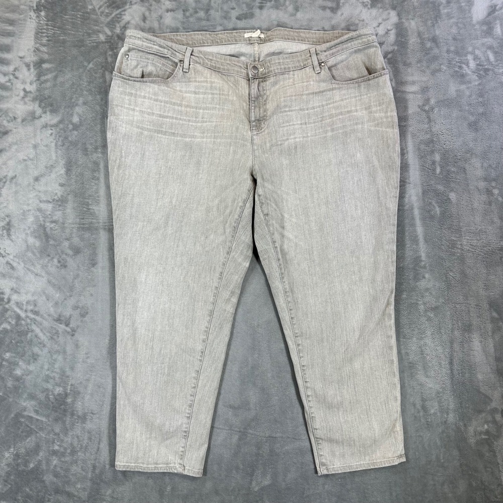 Eileen Fisher Straight Leg Jeans Womens Size 24W Gray Organic Cotton